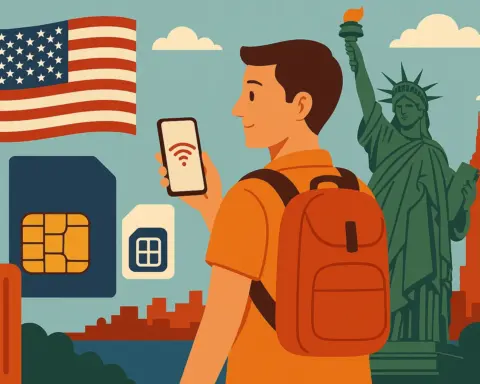 Un hombre de mediana edad busca la mejor tarifa móvil con roaming antes de viajar a EEUU.